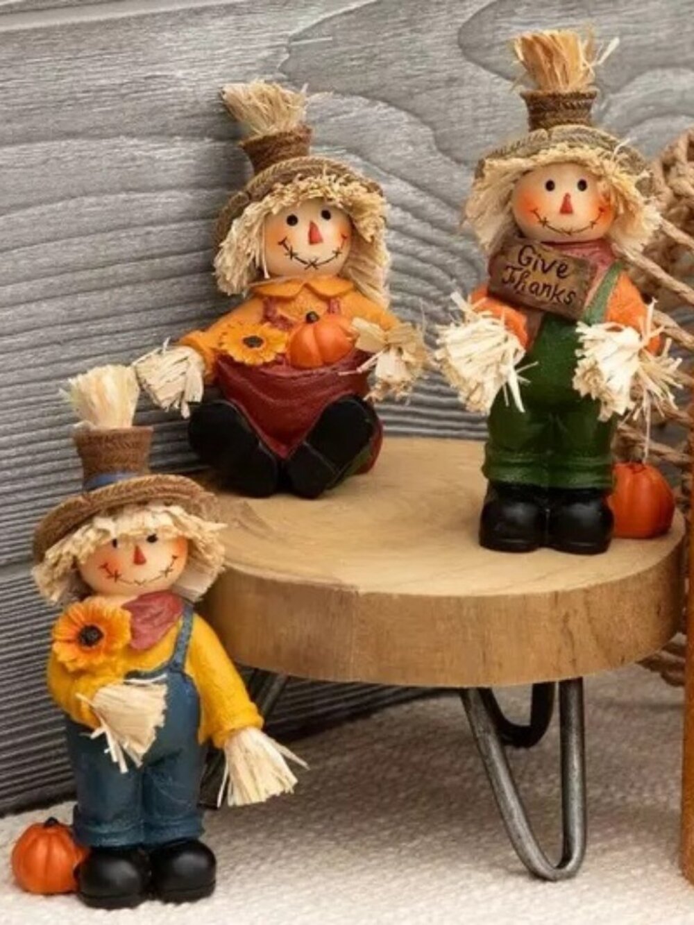 Hobby Lobby 3 Scarecrow Figurines 6" Fall/Harvest Robert Stanley Fall Collection